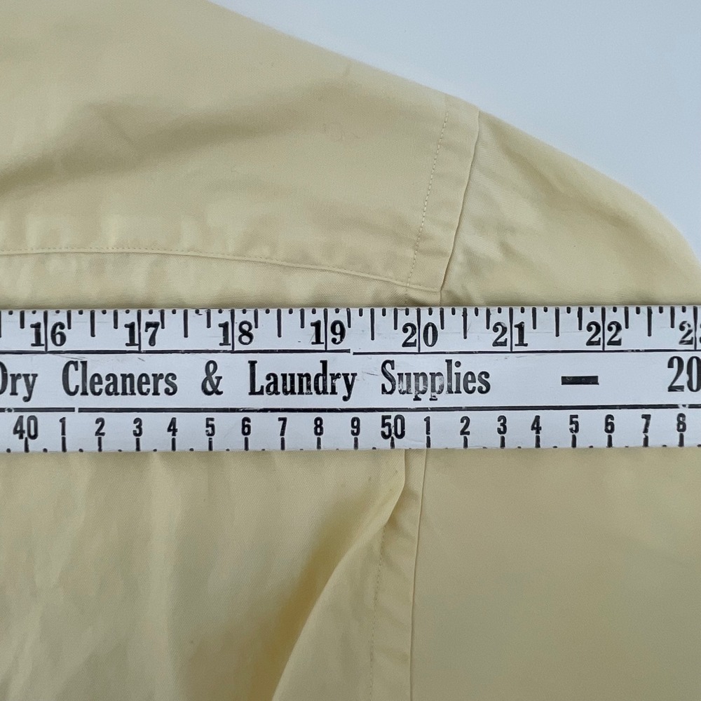 Nautica Mens Yellow 2 Ply Cotton Button Down Shirt Size 17 34/35 Long Sleeve - Picture 7 of 13